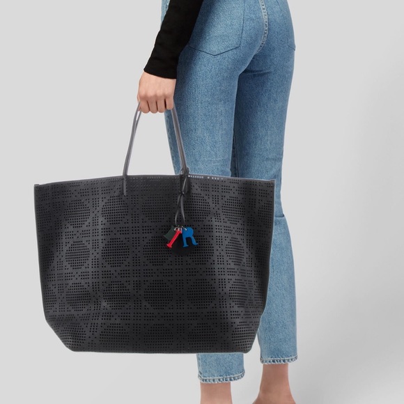 DIOR Perforated Cannage Large Shopping Tote - Picture 3 of 16